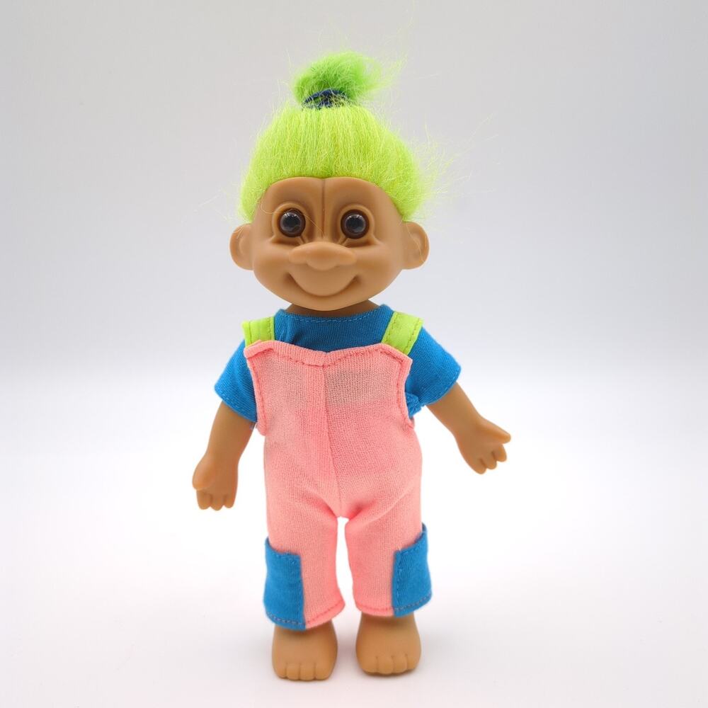 Russ Troll Dolls Lot of 3 Pink Purple Green Hair 4.5" Vintage Aerobic Neon - Picture 6 of 6